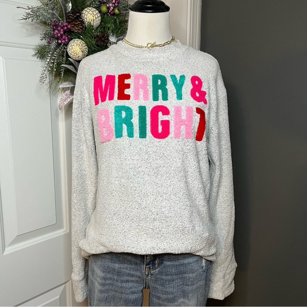Merry and Bright Comfy Terry Chenille Applique